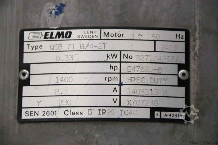 Moteur électrique 0,33 kW 1400 tr/min ELMO QSB 71 B/4-2T