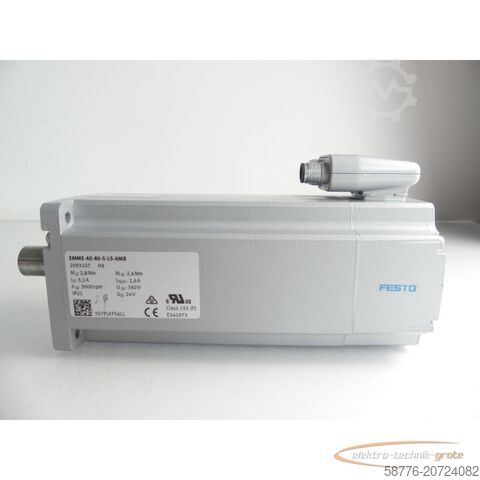 Festo component Festo EMME-AS-80-S-LS-AMB Servomotor 2093107 H9 SN: 3S7PLKFS6LL
