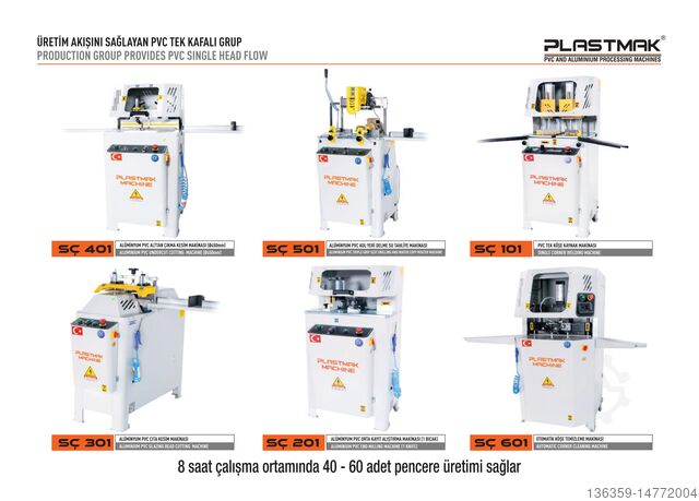 VÝROBNÍ SKUPINA PVC S JEDNOU HLAVOU PLASTMAK PVC ALÜMİNYUM İŞLEME MAKİNELERİ PVC TEK KAFALI ÜRETİM MAKİNE SETİ