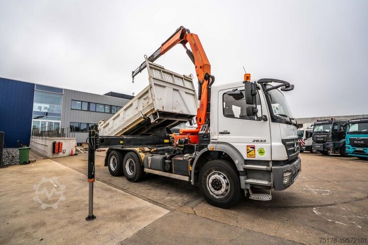 Kipper met kraan MERCEDES AXOR 2633+BIBENNE+PALFINGER 18T/m /3XHydr.