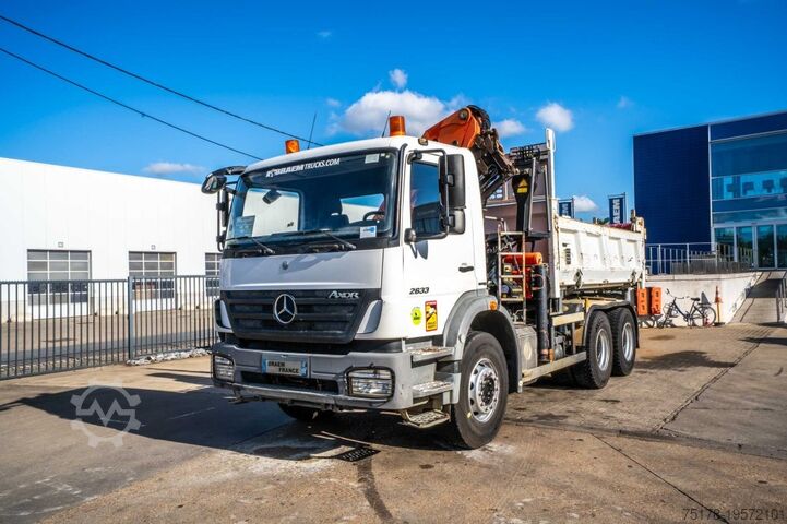 Kipper met kraan MERCEDES AXOR 2633+BIBENNE+PALFINGER 18T/m /3XHydr.