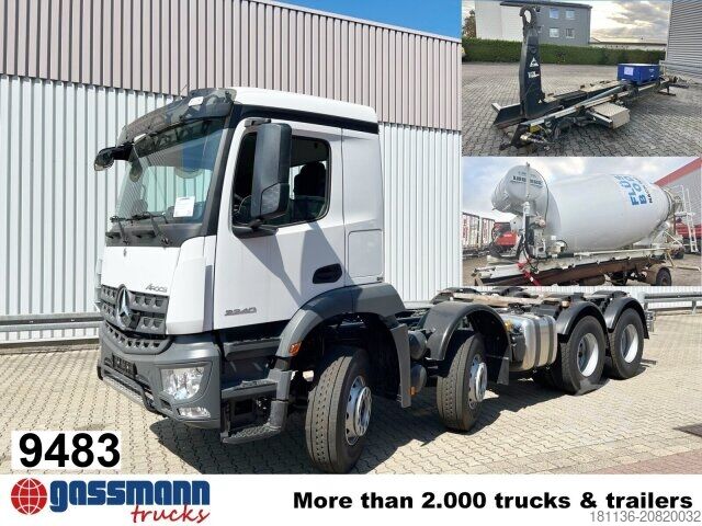 Haakarm vrachtwagen Mercedes-Benz Arocs 3240 8x4, Abroller VDL SK-25-5700