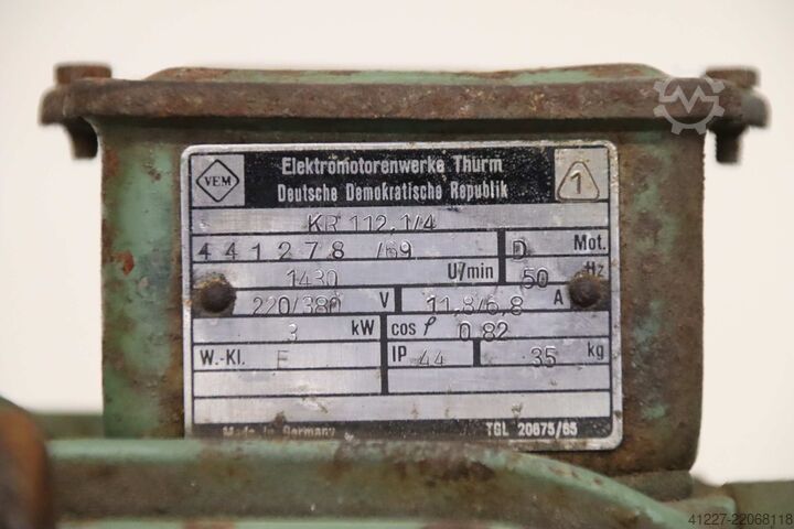 Elektrische motor 3 kW 1430 tpm VEM KR 112 1/4