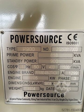 Aggregeret Perkins 4006-23TAG3A - 900 kVA Generator - DPX-19818