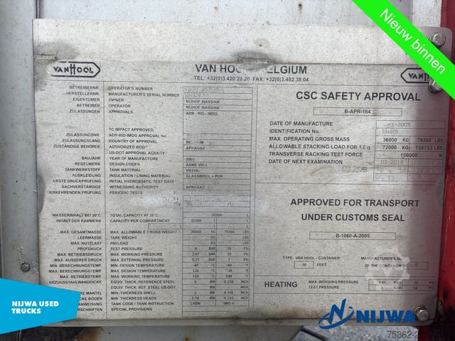 Transport av containrar Van Hool 30 FT container Non ADR