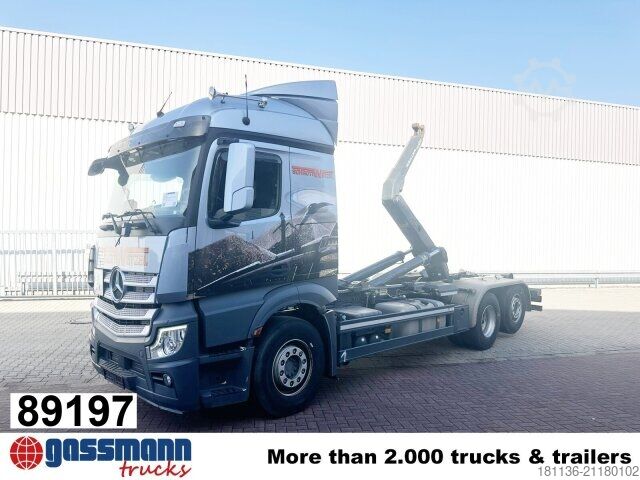 Camión portacontenedores de gancho Mercedes-Benz Actros 2548 L 6x2, Liftachse, Retarder, Navi,