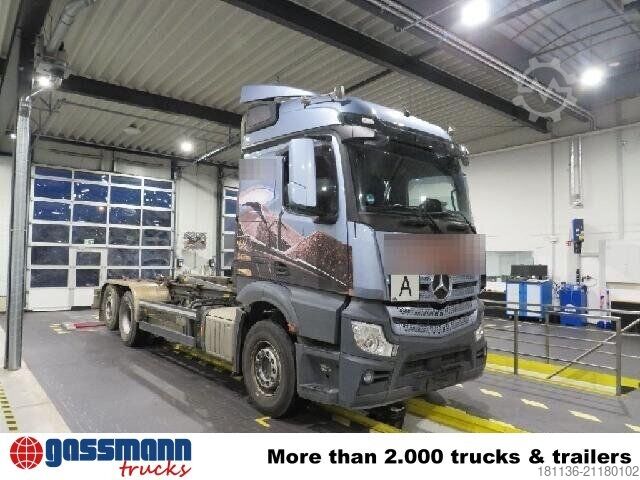 Camión portacontenedores de gancho Mercedes-Benz Actros 2548 L 6x2, Liftachse, Retarder, Navi,