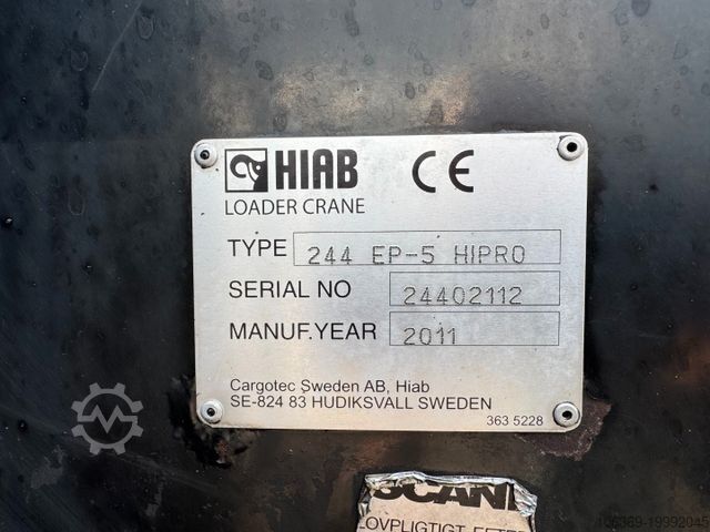 Kamyon üzerine monteli vinç SCANIA G480 8x2*6 Hakenlift / Hiab 244 EP-5 Hipro