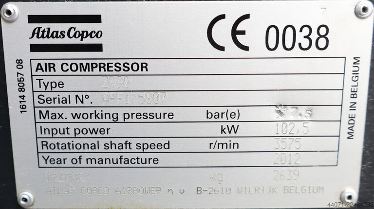 Compressore a vite ZR90 Atlas Copco ZR90
