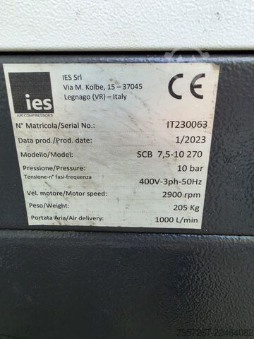 Vida kompresörü IES SCB 7.5