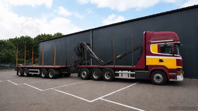 Ciężarówka z dźwigiem Scania R 580 V8 8X4 LOGTRANSPORT COMBI WITH KESLA 2112...
