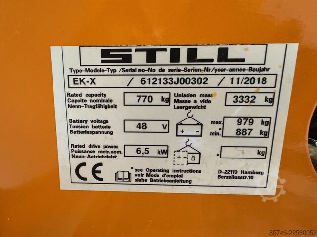 EK x (48) * DÉMO !! Triplex FFL !! STILL EK x ( 48 )  *  DEMO !! Triplex FFL !!