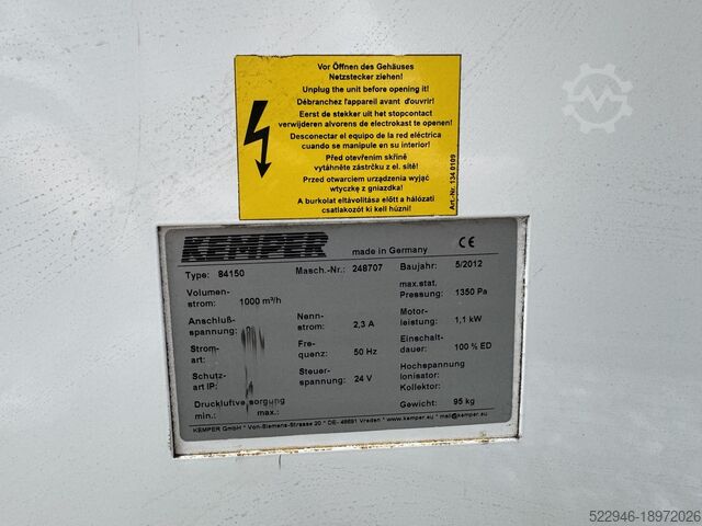 Kemper lasrookafzuigsysteem type 84150 Kemper GmbH 84150
