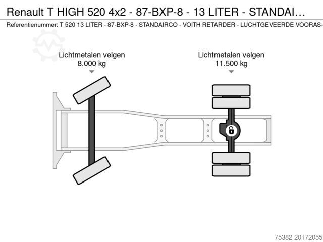 Standaard-SZM Renault T HIGH 520 4x2 - 87-BXP-8 - 13 LITER - STANDAIR...