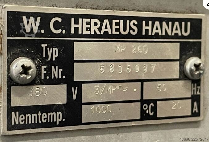 Cuptor de încălzire, cuptor de călire, cuptor Heraeus MR 260