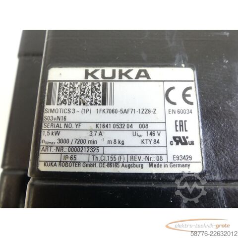 Vezérlőegység KUKA Kuka Stator für 1FK7060-5AF71-1ZZ9-Z Motor SN: YFK1641053204008
