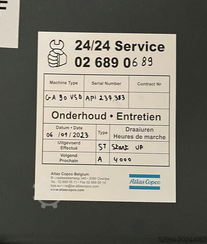 Angetriebene Baugruppen / Kompressoren Atlas-Copco GA90VSD + FF 2023