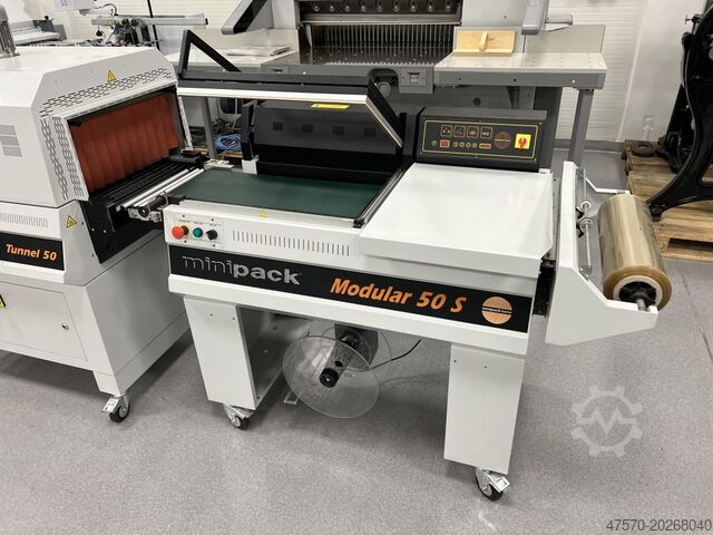 Foliewikkelmachine Minipack Modular 50S + Tunnel 50 Angle Sealer with Shrink Tunnel