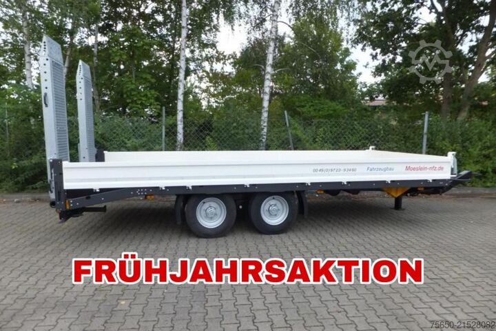 Low loader trailer Möslein TTT 11- 6,28 Weiß  Neuer Tandemtieflader