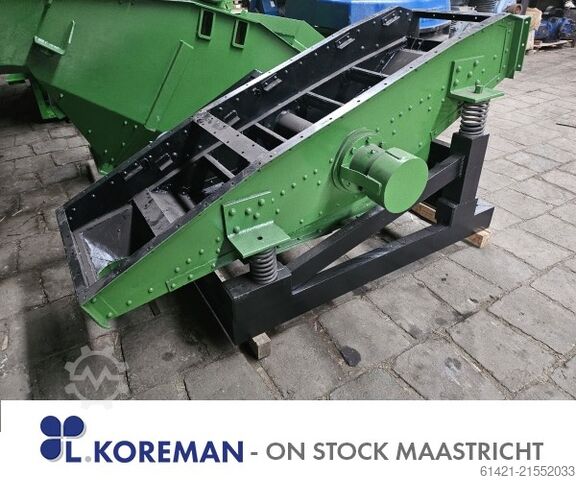 Sorteringsmaskin Flämrich för finkornigt material Flämrich Surface: 1600 x 600 mm – 1 Deck Screening machine Flämrich for fine materials