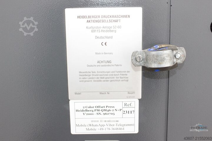 2 Farben Offsetdruckmaschine / 2 Color Sheet-Fed Offset Press PM-QM46-2 N+P 