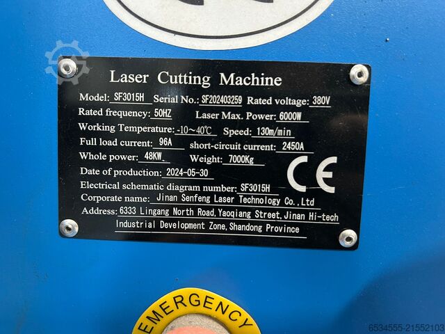 Laser cutting machine SENFENG SF3015H