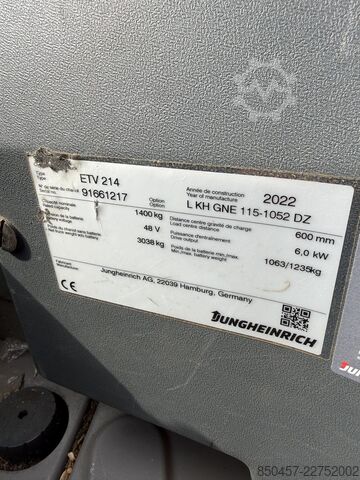 Reach trucks Jungheinrich ETV 214 2022y/ 10.5m