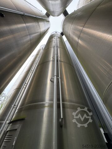 5 × 148 m³ aluminium silo ø 3.500 mm Eichholz