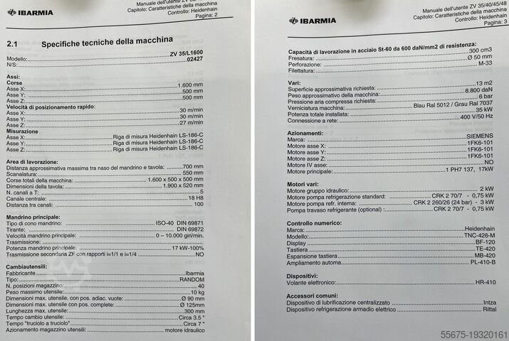 VERTICAL MACHINING CENTER IBARMIA ZV 35 L1600