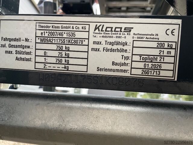 Teleskopska platforma Klaas Toplight 21 BE