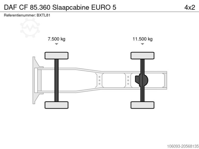 Standaard-SZM DAF CF 85.360 Slaapcabine EURO 5