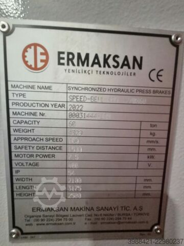 ERMAKSAN Speed-Bend Pro 1270x60 – CNC πρέσα κάμψης Ermak SPEED BEND PRO 1270x60