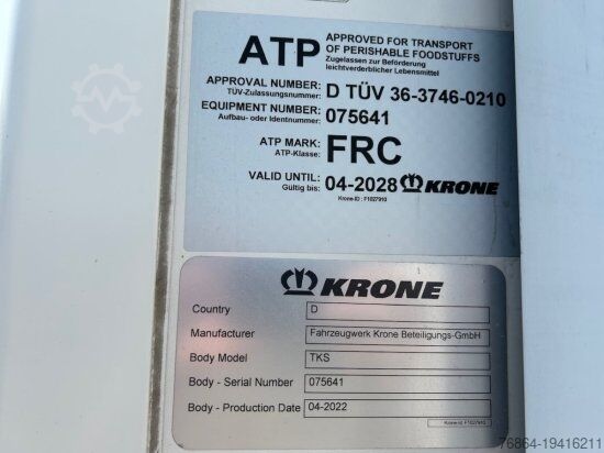 Alçak şasi dorse KRONE KüHLAUFLIEGER, TK SLXI 300, LIFTACHSE, DOPPELSTOCK, BLUMENBREITE