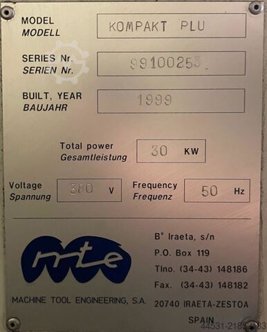 Fresatrice a banco fisso CNC MTE Kompakt Plus