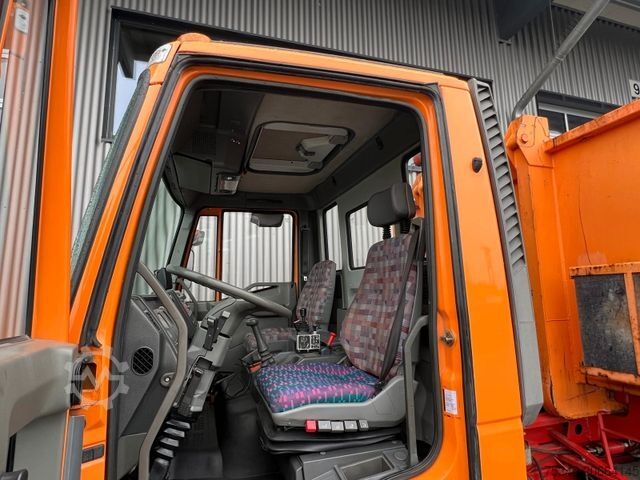 Kampós konténerszállító teherautó IVECO ML 120E18 Abrollkipper/Kran-Mulde/Funk/Seilwinde