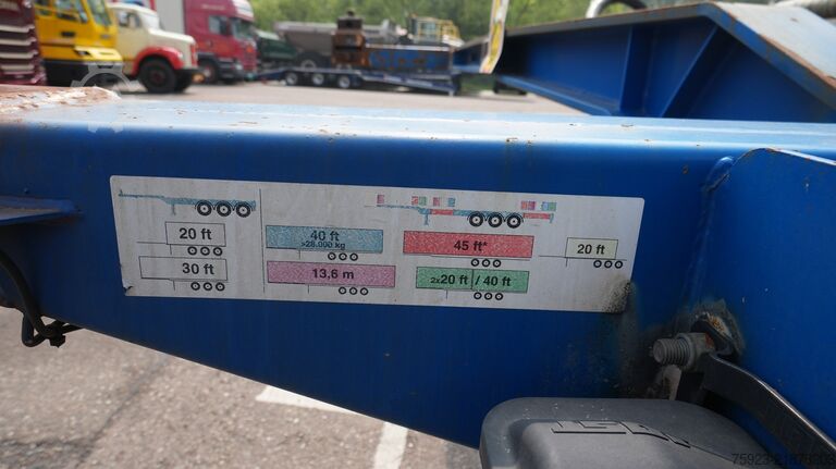 Konteyner taşımacılığı Pacton 3 axle container chassis extendable trailer
