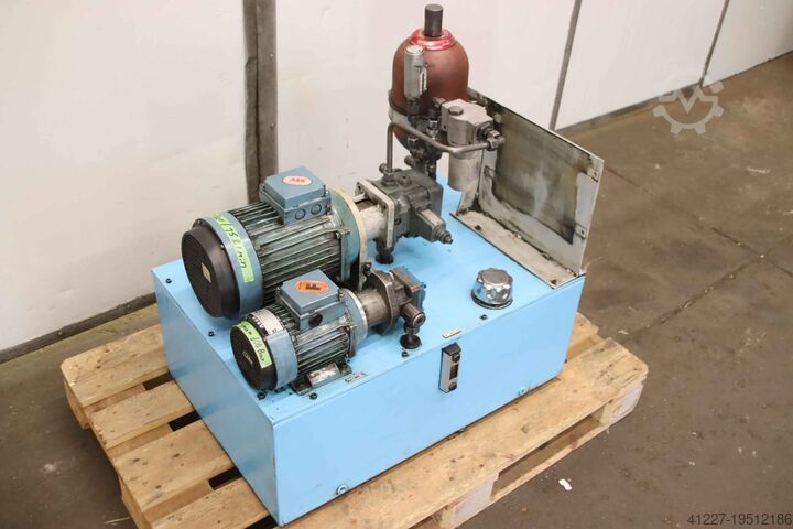Agregat hydrauliczny dwusekcyjny 3 kW 150 bar / 0,37 kW 100 bar ABB ASEA 15 l/min / 0,8 l/min
