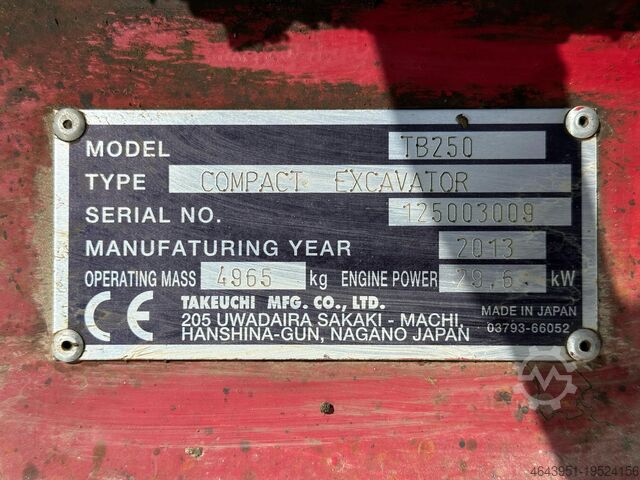 Minibagger Takeuchi TB250 V4
