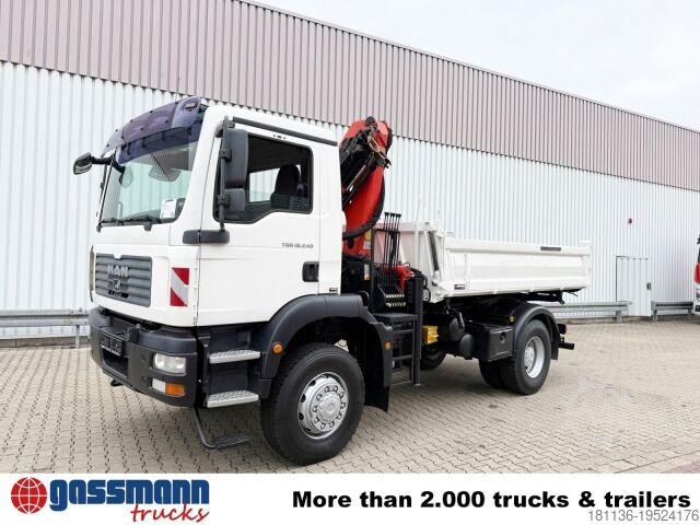 Autocarro ribaltabile MAN TGM 18.240 4x4 BB mit Kran Palfinger PK9501