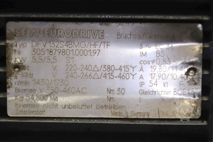 Getriebemotor 5,5 kW 70 U/min SEW-Eurodrive DFV132S4BMG/HF/TF