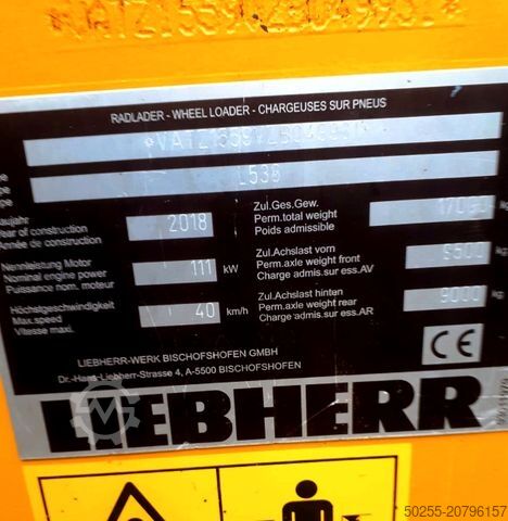 Wheel loader LIEBHERR L 538, kein 524 542 546 HighLift