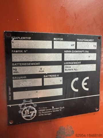 Diesel gaffeltrucks BT C4D350E Cesab Drago 350 Kabine STVO