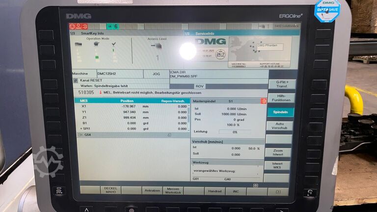 CNC horisontalt bearbejdningscenter Deckel Maho DMG DMC 125 H duoBlock