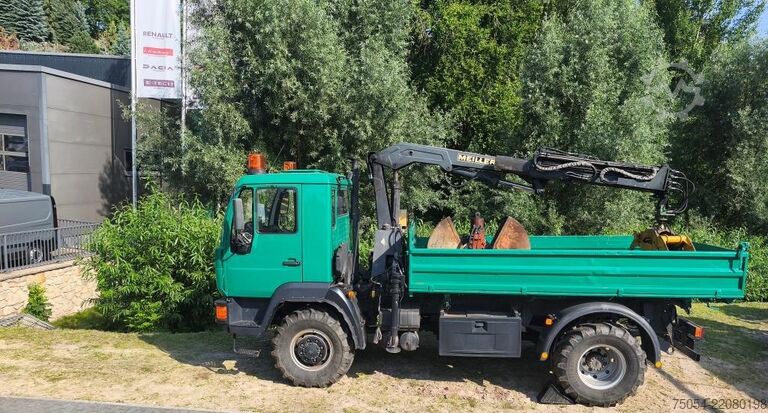Tipvogn MAN LKW Kipper mit Kran und Holzgreifer 7731