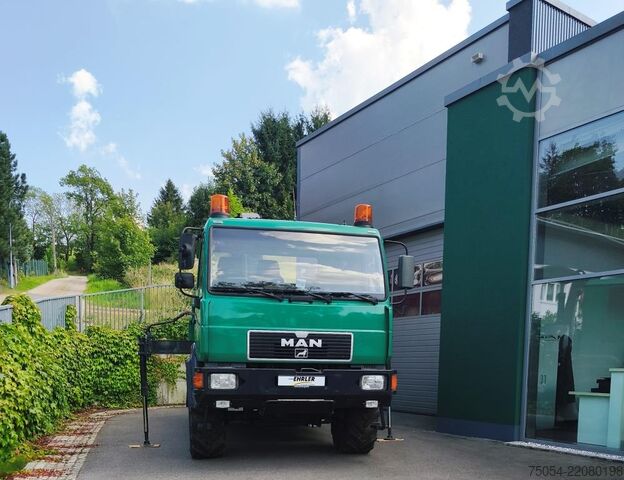Tipvogn MAN LKW Kipper mit Kran und Holzgreifer 7731