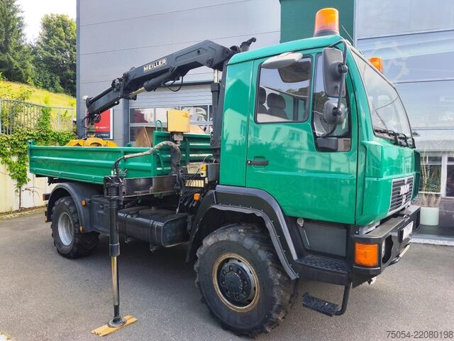 Tipvogn MAN LKW Kipper mit Kran und Holzgreifer 7731