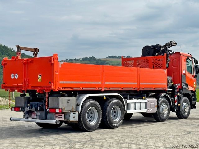 Lastbilmonteret kran RENAULT C 430 *KIPPER 6,80m* HIAB X-HIDUO 188 ES-4 * 8x4