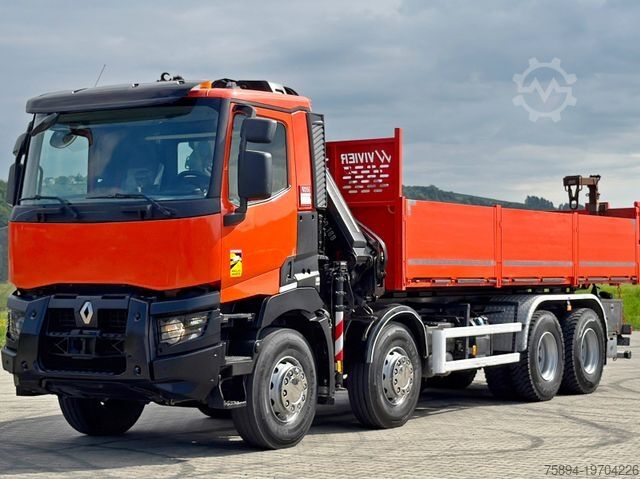 Billenő teherautó RENAULT C 430 *KIPPER 6,80m* HIAB X-HIDUO 188 ES-4 * 8x4
