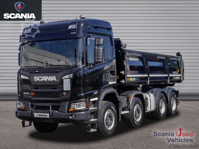 Tresidig tippbil Scania G 460 B8x4HZ XT - Meiller TRIGENIUS D421 / Bordmat