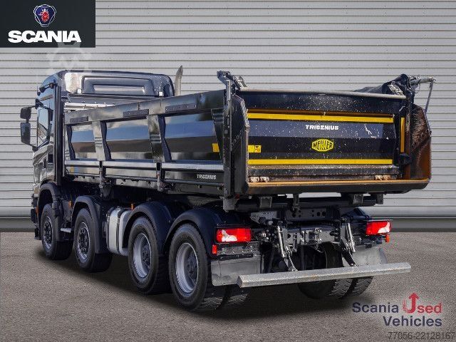 Tresidig tippbil Scania G 460 B8x4HZ XT - Meiller TRIGENIUS D421 / Bordmat